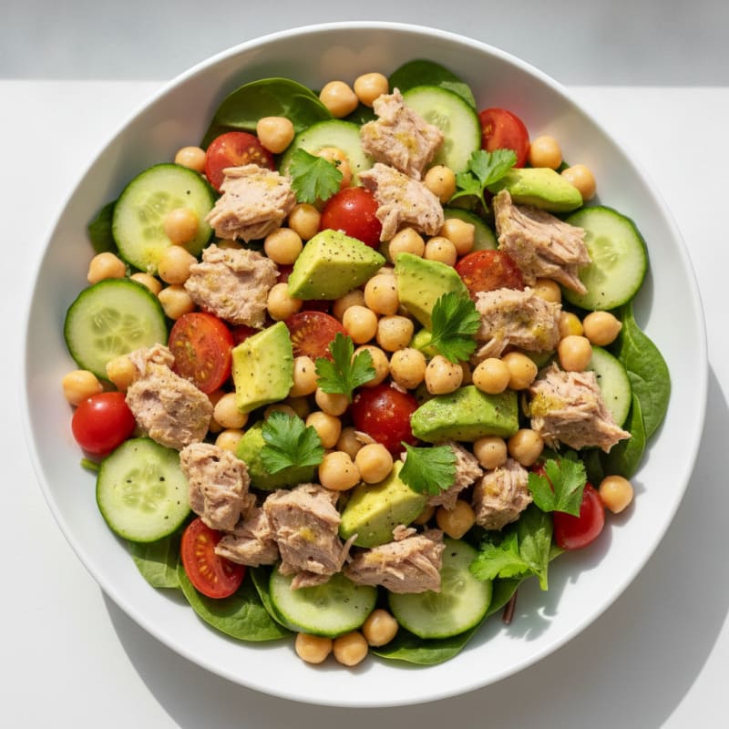 Tuna Mediterranean Salad with Lemon-Herb Dressing