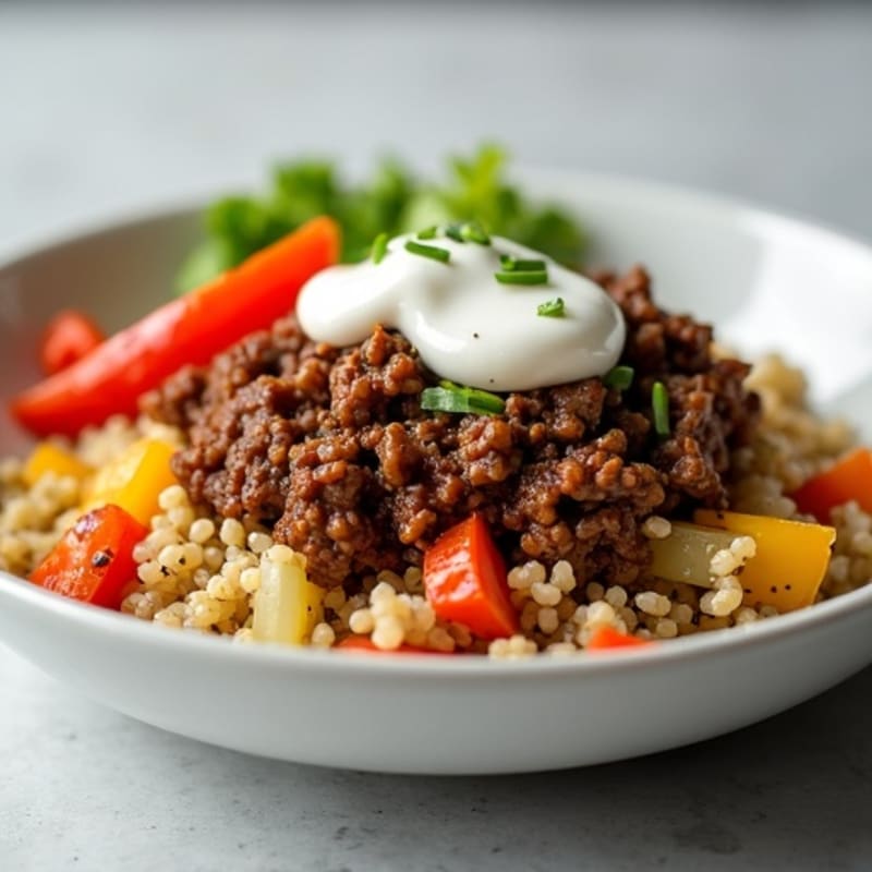 Seasoned Ground Beef Bowl with Special Sauce