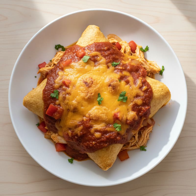 Chicken Enchiladas with Red Chili Sauce