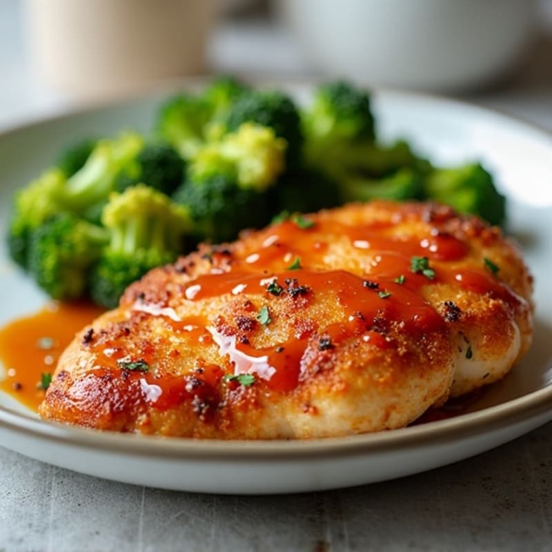 Crispy Baked Ginger-Garlic Chicken with Sweet Chili Sauce