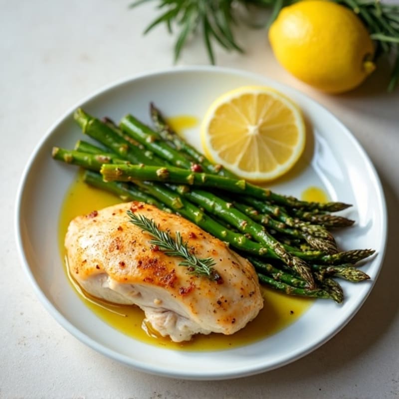 Lemon Herb Roasted Chicken with Roasted Asparagus