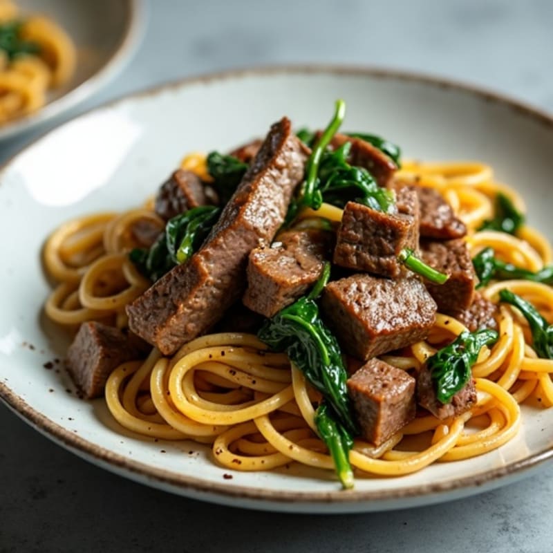 Lean Beef and Spinach Instant Ramen Stir Fry
