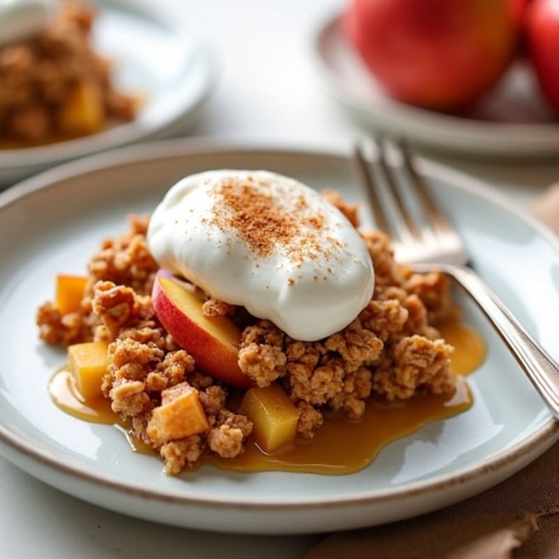 Cinnamon-Spiced Baked Apple Crisp with Maple Pecan Crumble