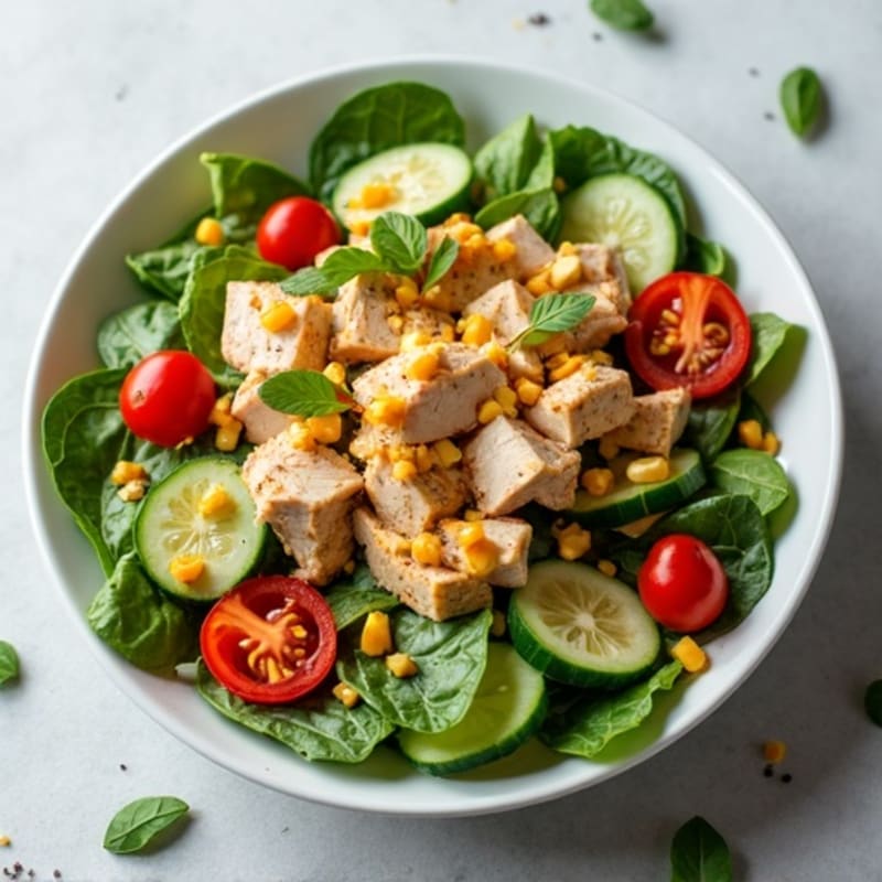 Chopped Chicken and Veggie Salad with Zesty Italian Dressing