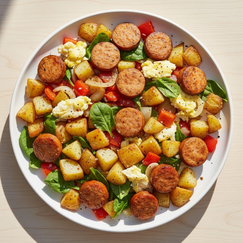 Golden Potato and Sausage Breakfast Skillet