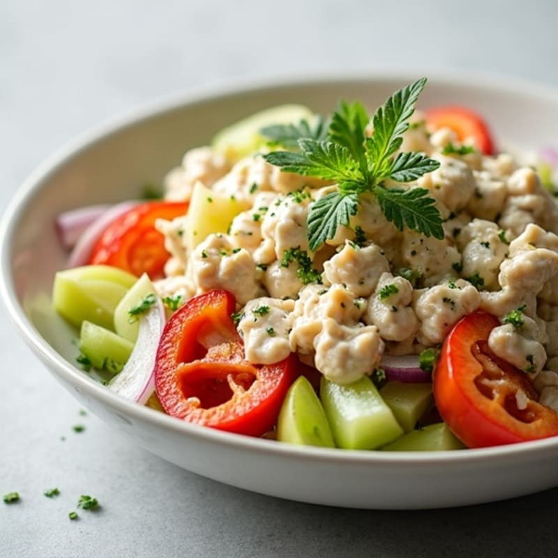 Creamy Lemon-Herb Tuna Salad with Crunchy Vegetables
