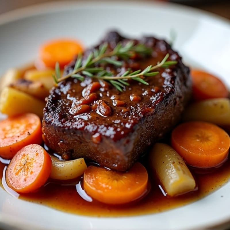 Red Wine Braised Short Ribs with Root Vegetables