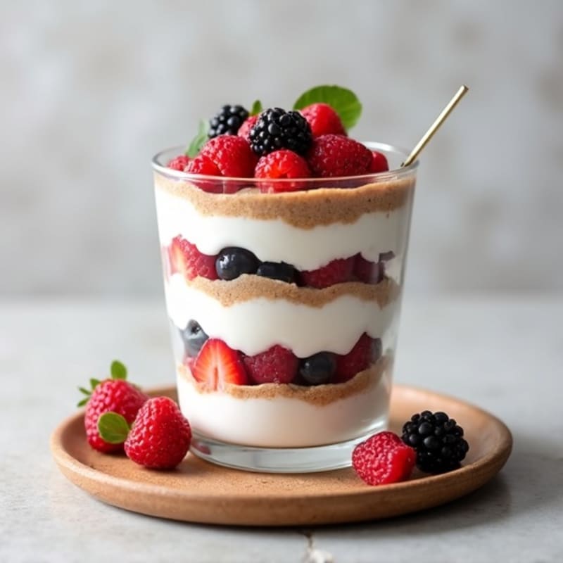 Greek Yogurt Protein Parfait with Mixed Berries
