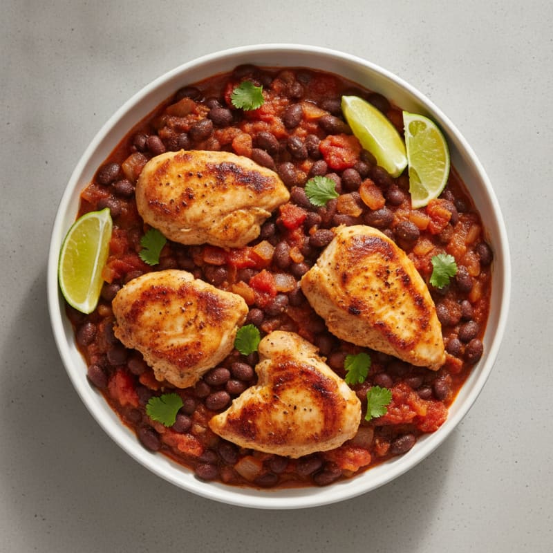 Skillet Chicken and Smoky Black Bean Bowl