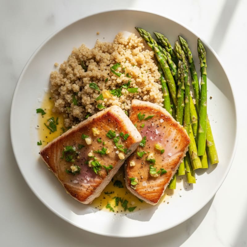 Pan-Seared Tuna with Lemon-Herb Sauce