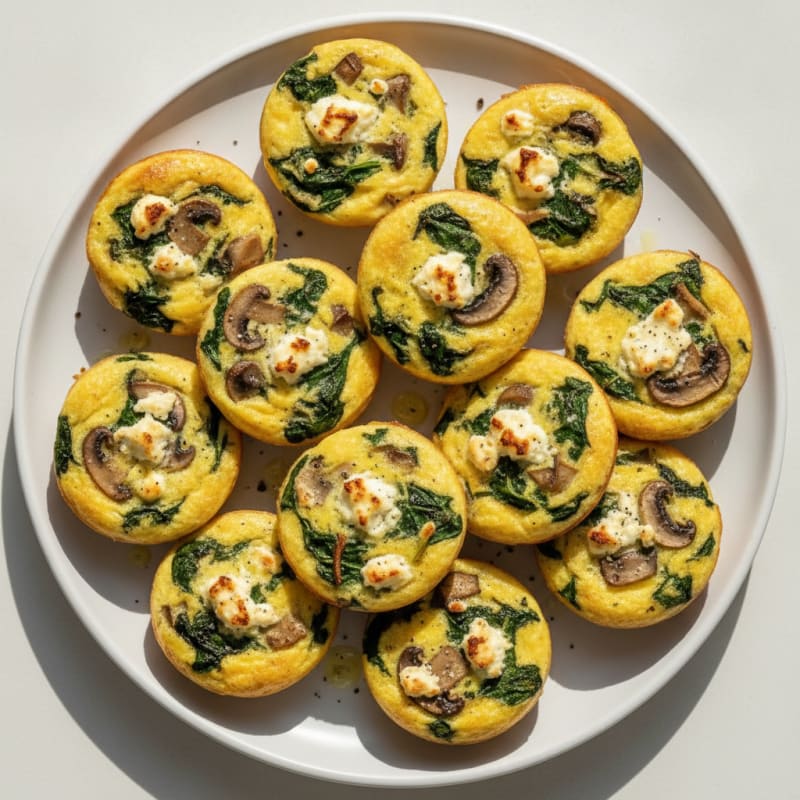 Mushroom Spinach Egg Mini Quiches