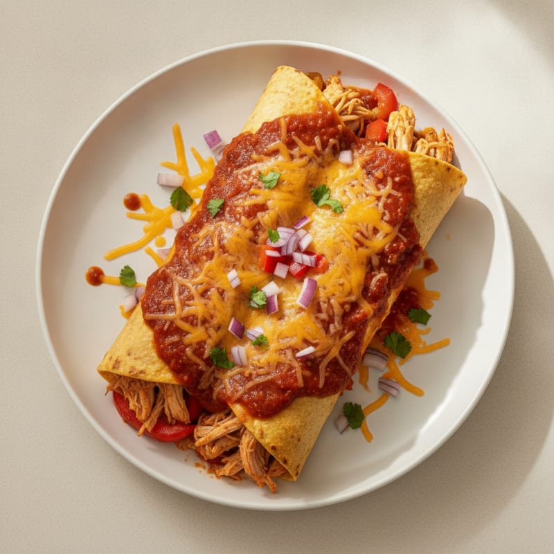 Chicken Enchiladas with Red Chili Sauce