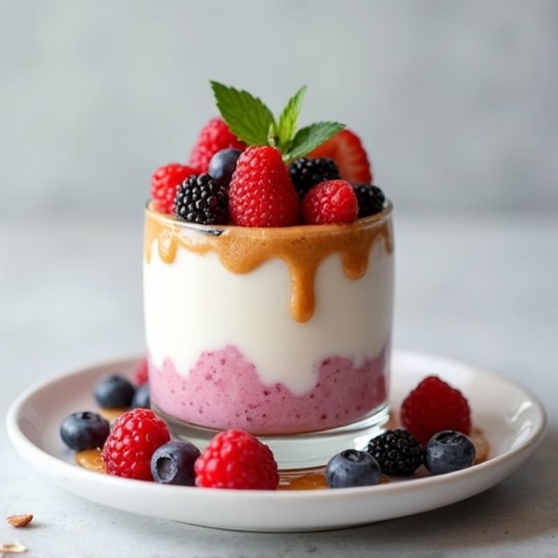 Greek Yogurt Protein Parfait with Berries and Almond Butter