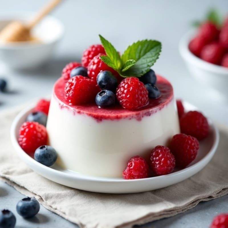 Silky Greek Yogurt Protein Pudding with Fresh Berries