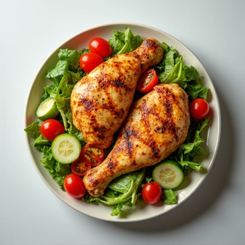 Spiced Roasted Chicken with Fresh Vegetable Salad