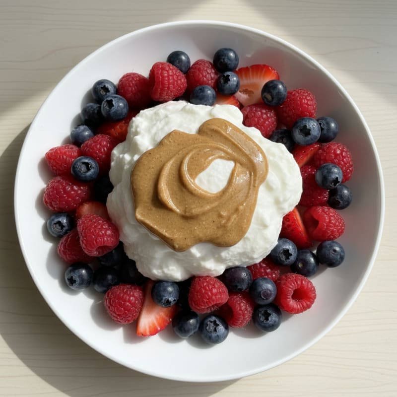 Silky Greek Yogurt Protein Mousse with Mixed Berries
