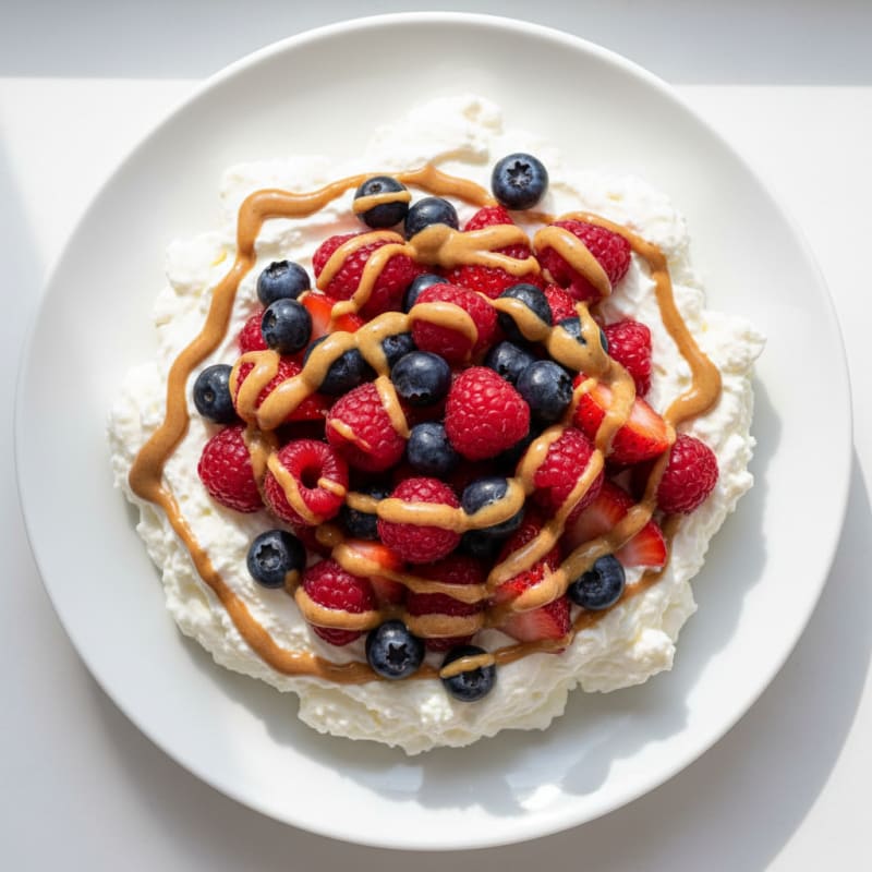 Greek Yogurt Protein Mousse with Mixed Berries