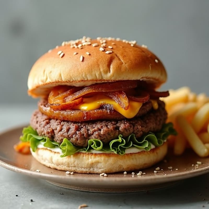 Lean Grass-Fed Smashed Burger with Caramelized Onions