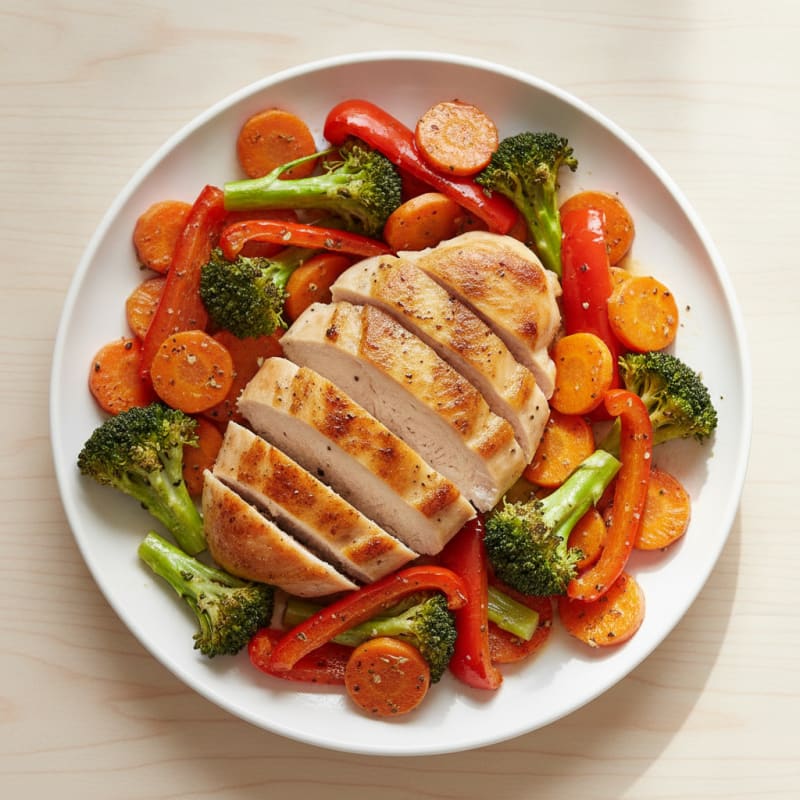 Pan-Seared Chicken with Roasted Vegetables