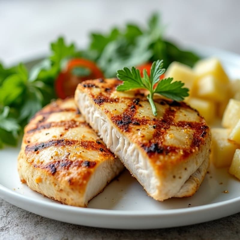 Grilled Chicken Breast with Herb Potato Salad