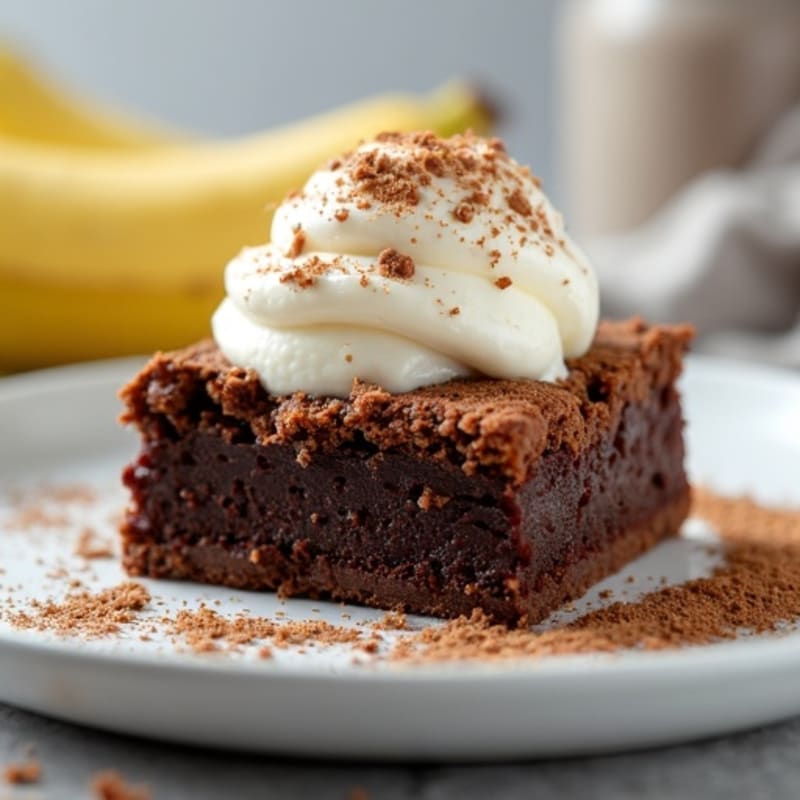 Fudgy Black Bean Brownies with Creamy Vanilla Banana Nice Cream