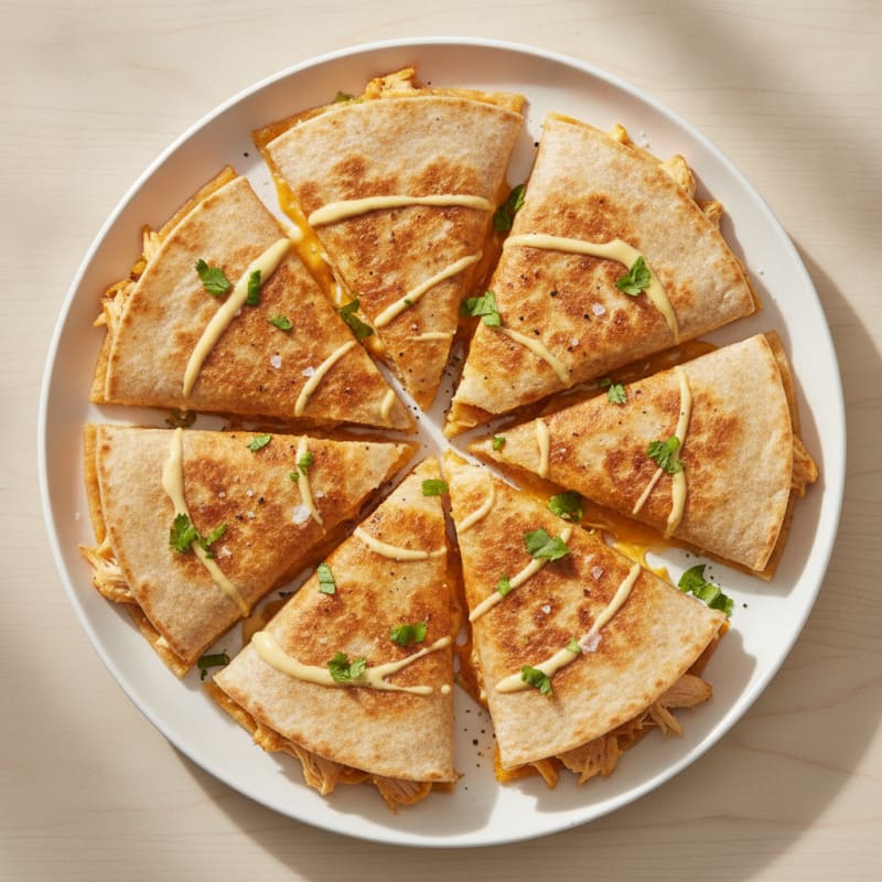 Cheesy Chicken Quesadilla Triangles