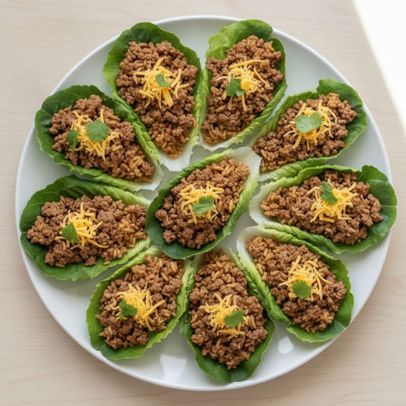Ground Beef and Rice Lettuce Wraps