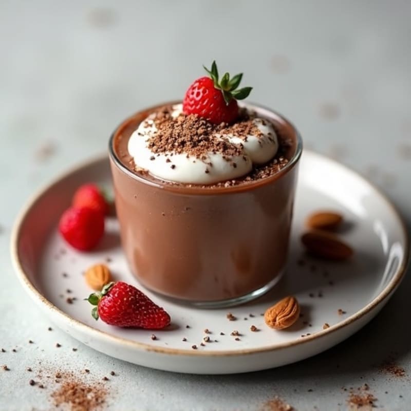 Silky Chocolate Protein Pudding with Almond Butter