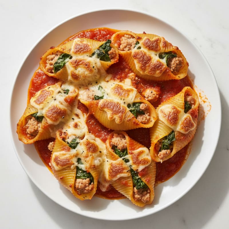 Creamy Ricotta & Spinach Stuffed Shells