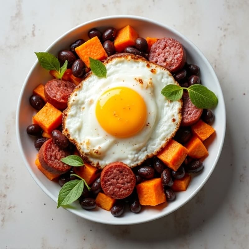 Protein-Packed Sweet Potato Hash with Eggs