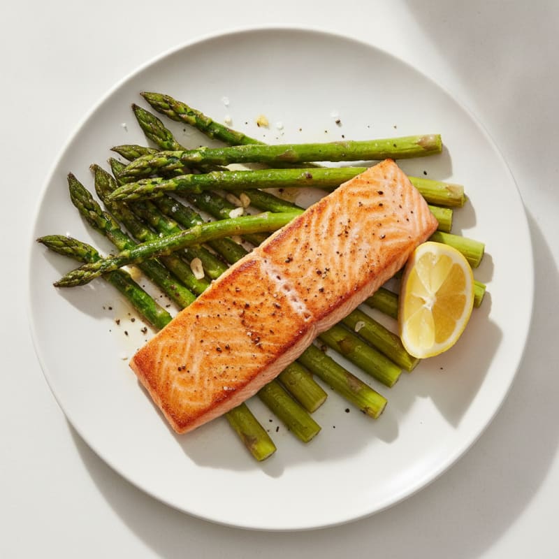 Pan-Seared Salmon with Roasted Asparagus