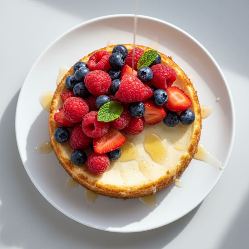 Greek Yogurt Protein Cheesecake with Fresh Berries