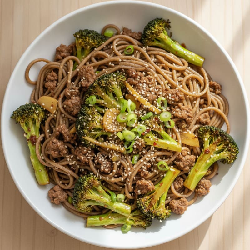 Garlic Beef and Broccoli Noodles