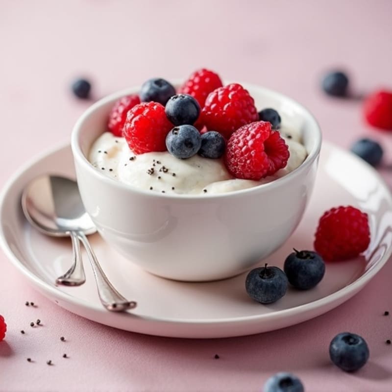 Silky Greek Yogurt Protein Pudding with Berries