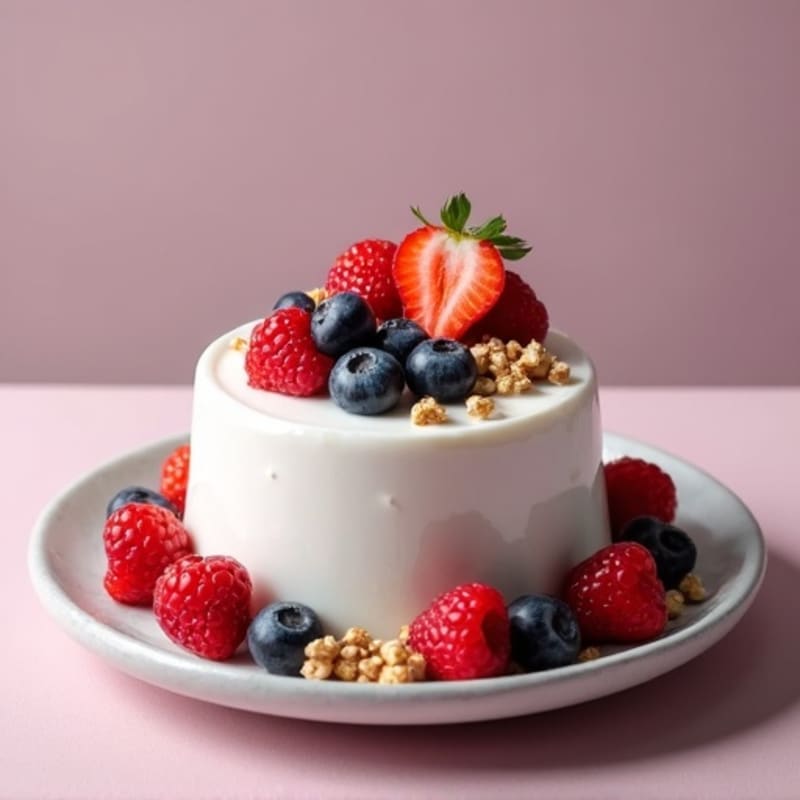 Greek Yogurt Protein Mousse with Mixed Berries