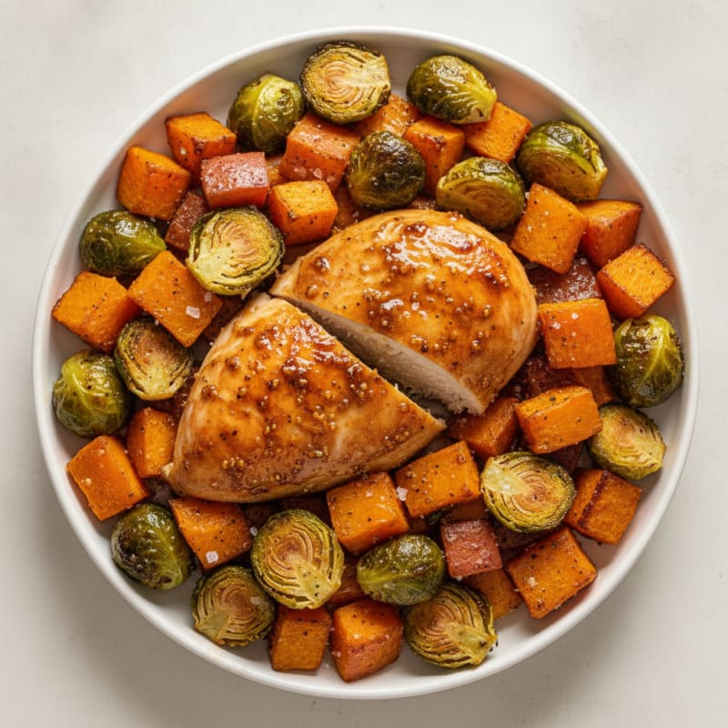Maple-Dijon Chicken with Roasted Vegetables