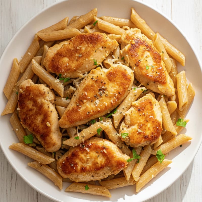 Garlic Butter Parmesan Chicken and Noodles
