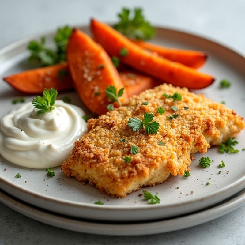 Crispy Baked Cod with Roasted Sweet Potato Fries