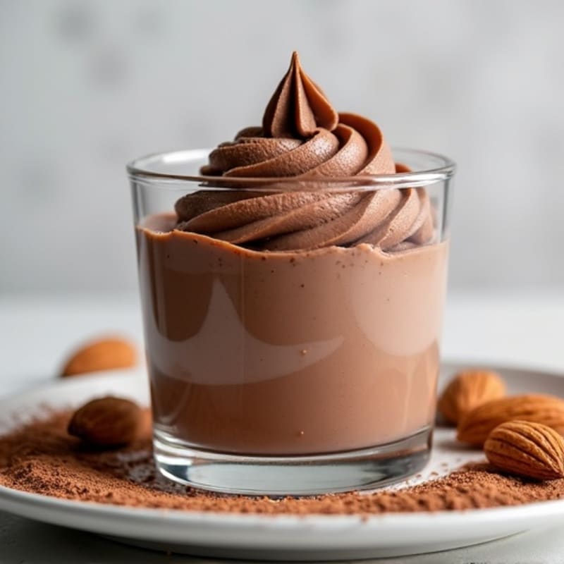 Chocolate Protein Mousse with Almond Butter Swirl
