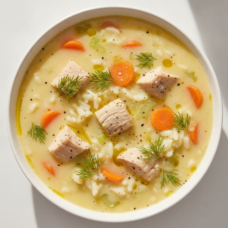 Lemon-Herb Chicken Avgolemono Soup
