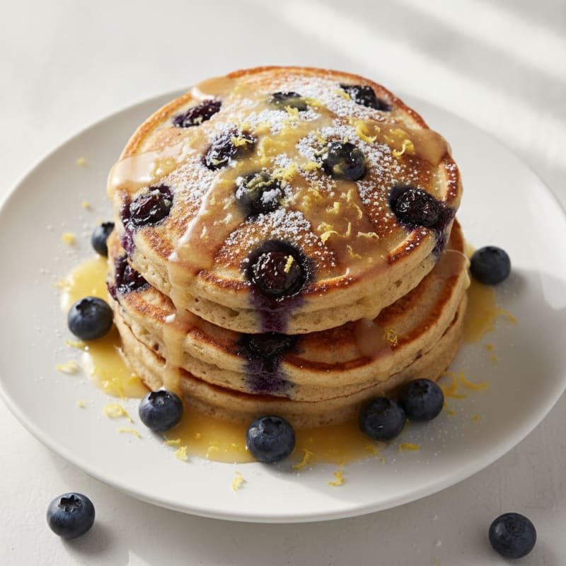 Blueberry Ricotta Pancakes with Lemon Zest