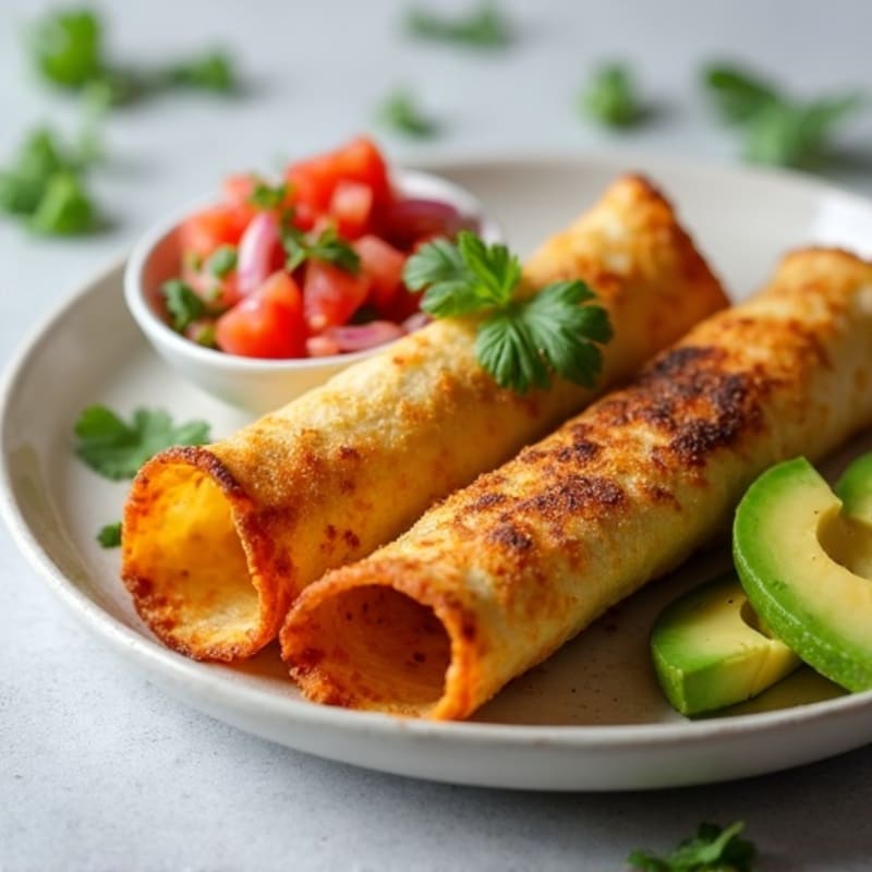 Crispy Baked Chicken Taquitos with Fresh Salsa