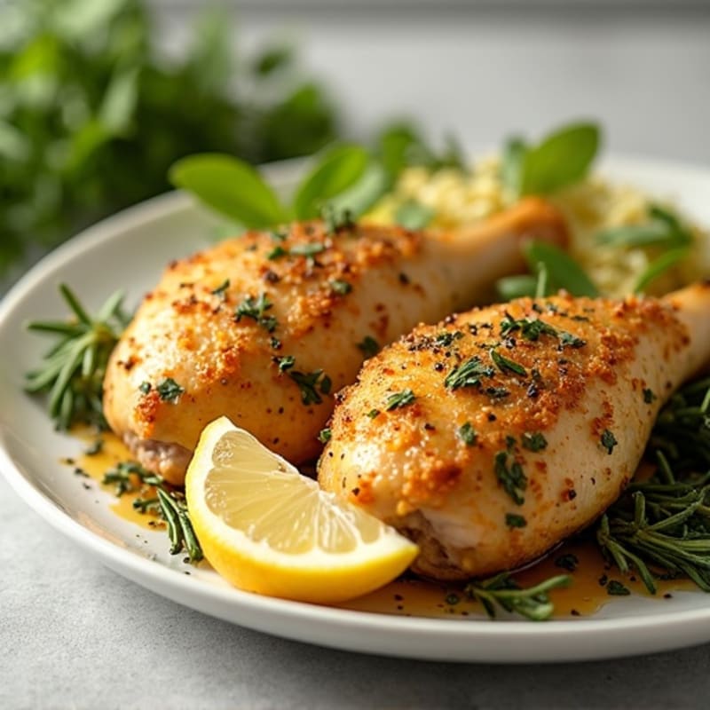 Herb-Crusted Lemon Garlic Baked Chicken