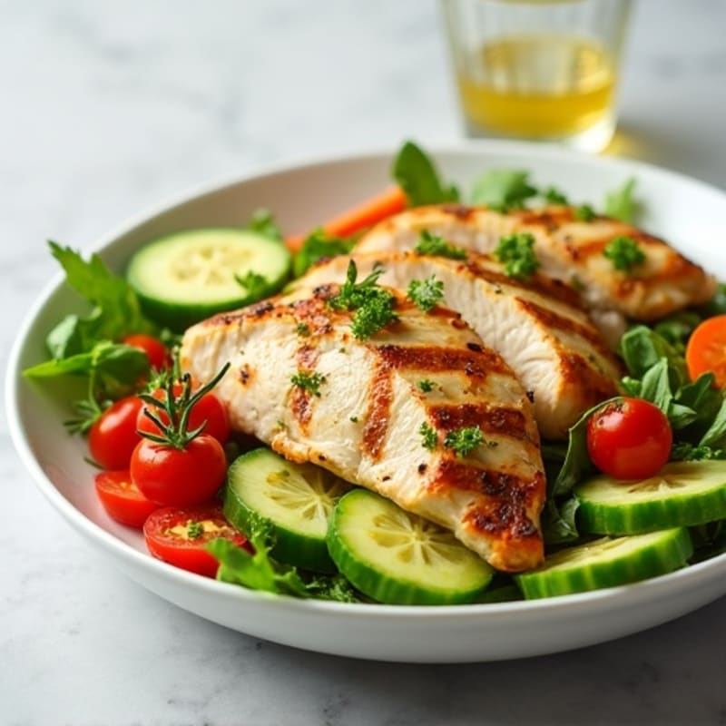Lemon-Herb Grilled Chicken Salad with Crisp Veggies