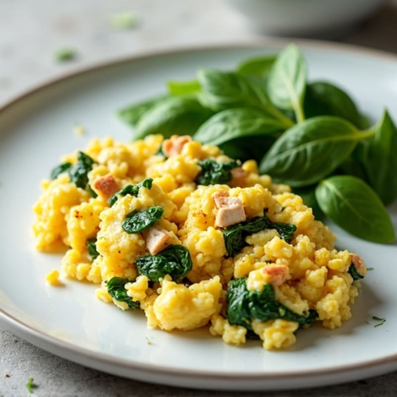 Egg White Scramble with Spinach and Lean Turkey