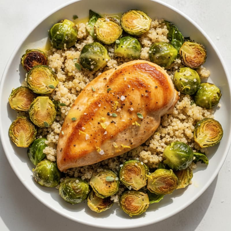 Lemon Herb Roasted Chicken and Quinoa Bowl
