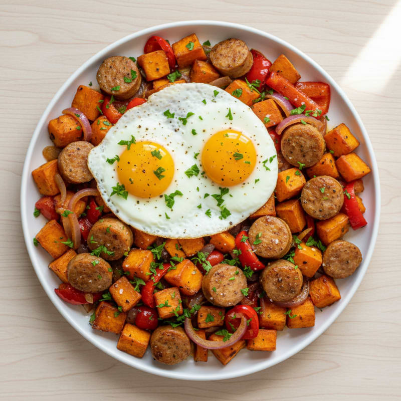 Sheet Pan Sausage and Pepper Hash