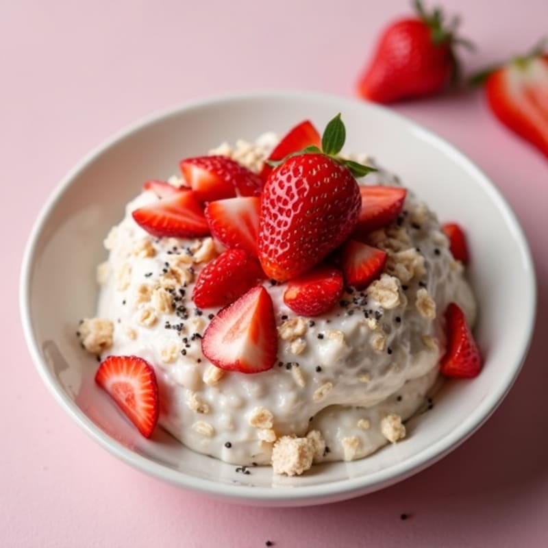 Creamy Strawberry Protein Overnight Oats