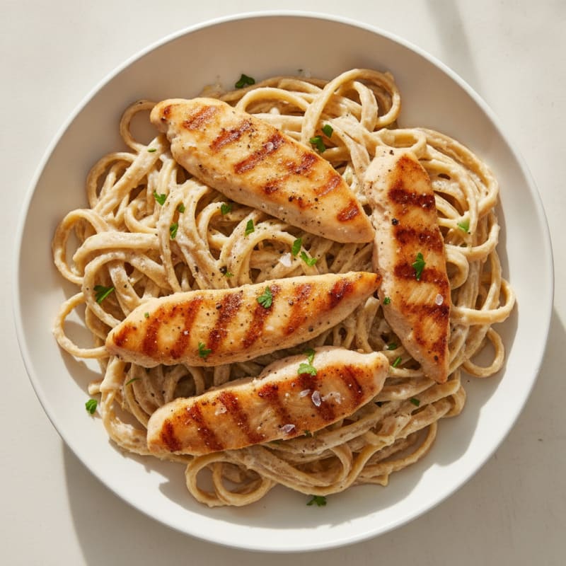 Clean Chicken Alfredo Fettuccine