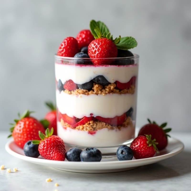 Greek Yogurt Parfait with Mixed Berries and Almond Butter